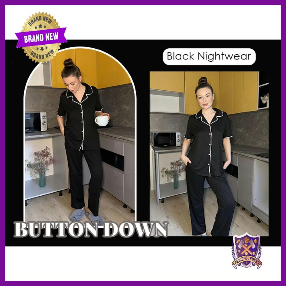 Soft Polyester Pajama Set With Pockets, Button Do… - image 8